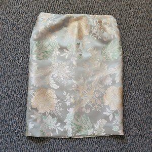 Gorgeous RARE Ilana Wolf Sage and Cream Floral Pencil Skirt Size 10 Party Skirt